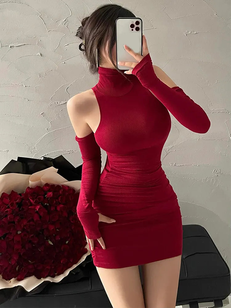 Club Mini Dress Turtleneck 